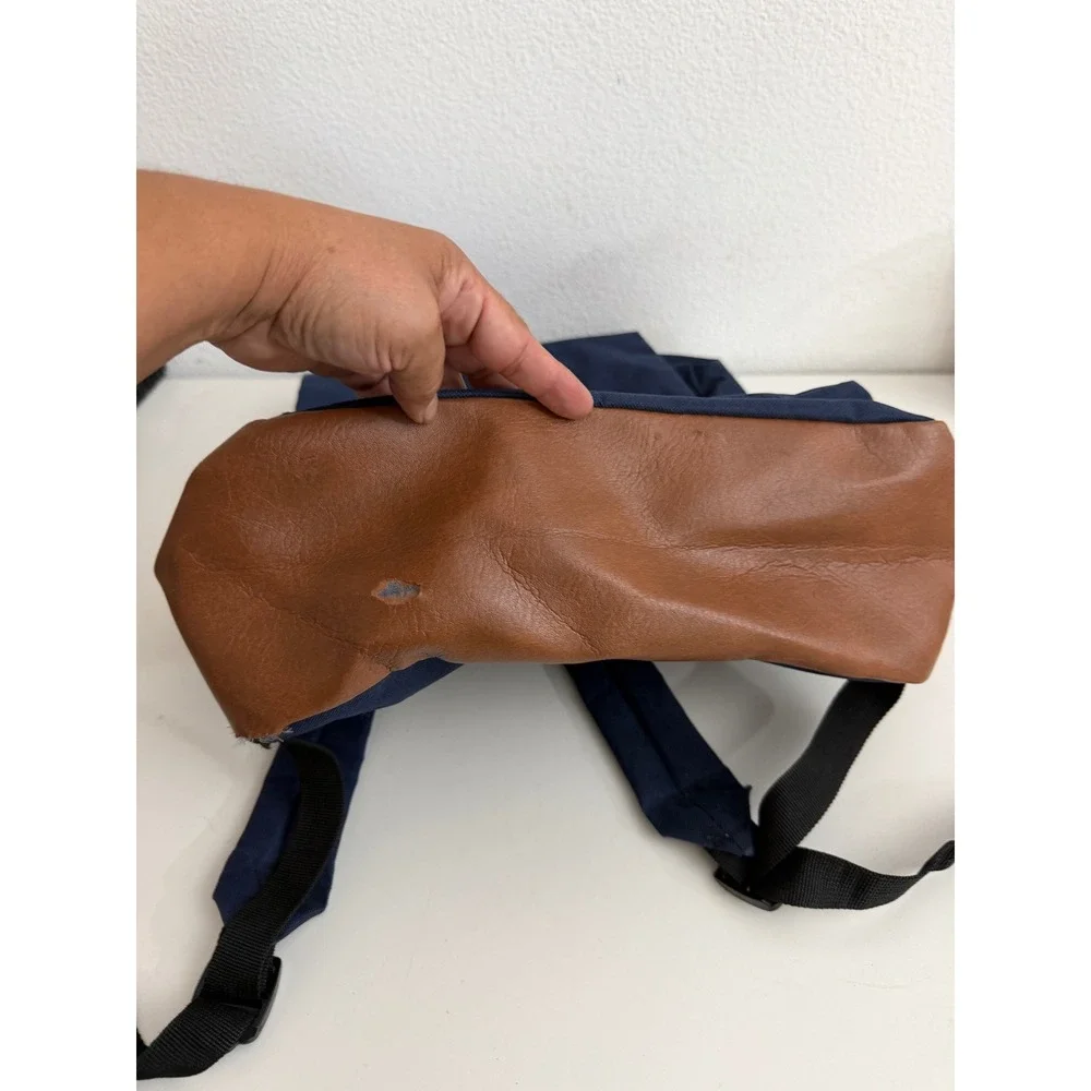 Explore Outdoor Adventure Navy Blue Canvas Backpack Vintage Style Rucksack Korea